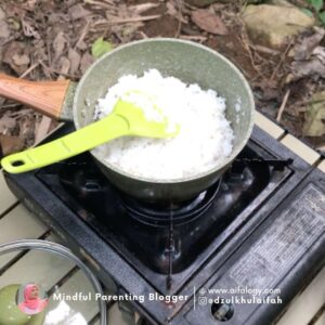 masak nasi di balong endah camping ground